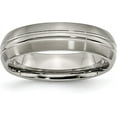 thumbnail image 2 of Chisel Titanium Brushed Center 6.2mm Grooved Band - Ring Size 11.0-3.7gm, 2 of 8
