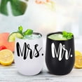 thumbnail image 2 of Mr and Mrs Wine Tumbler Set, Wedding Wine Tumbler, 12 Oz Insulated Stainless Steel Wine Tumbler for Newlyweds Couples Wife, Wedding Tumbler Idea for Bridal Showers Engagement, Set of 2, 2 of 6