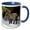 Blue/White, variant on 3drose, Germany. Wild Boar in Winter Forest. National Park Bavarian Forest., 11oz Two-tone Yellow Mug