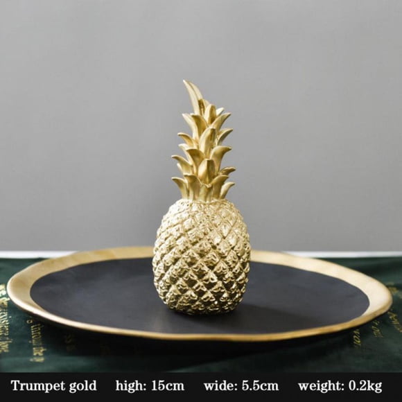Clearance! Modern Pineapple Shaped Figurine Gold Black Pineapple Crafts Miniatures Gift for Vintage Home Decoration Accessories Maison