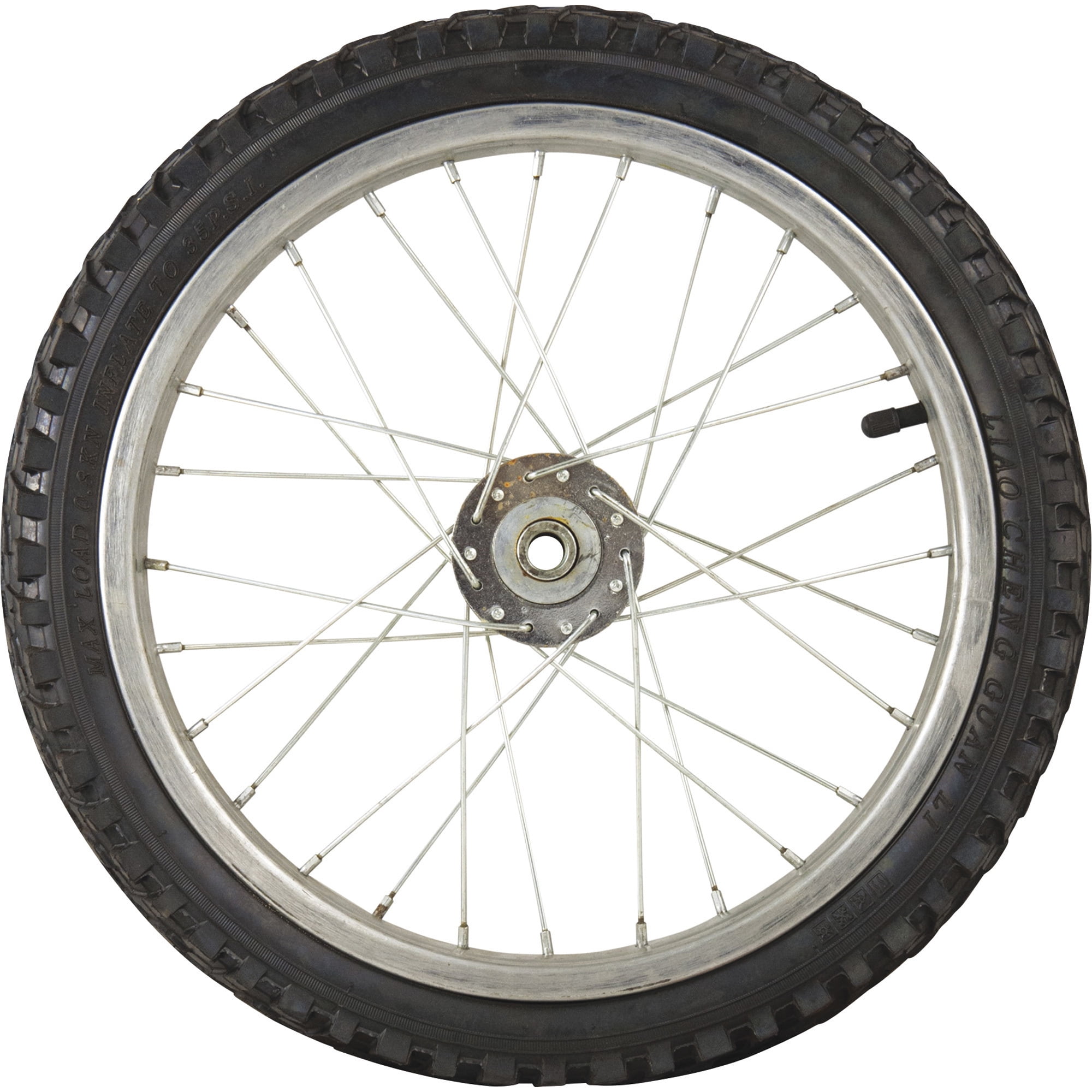 Marathon Tires 50845 Pneumatic Tire on Steel Spoked Wheel - 0. 5 inch Bore, 16 x 1. 75