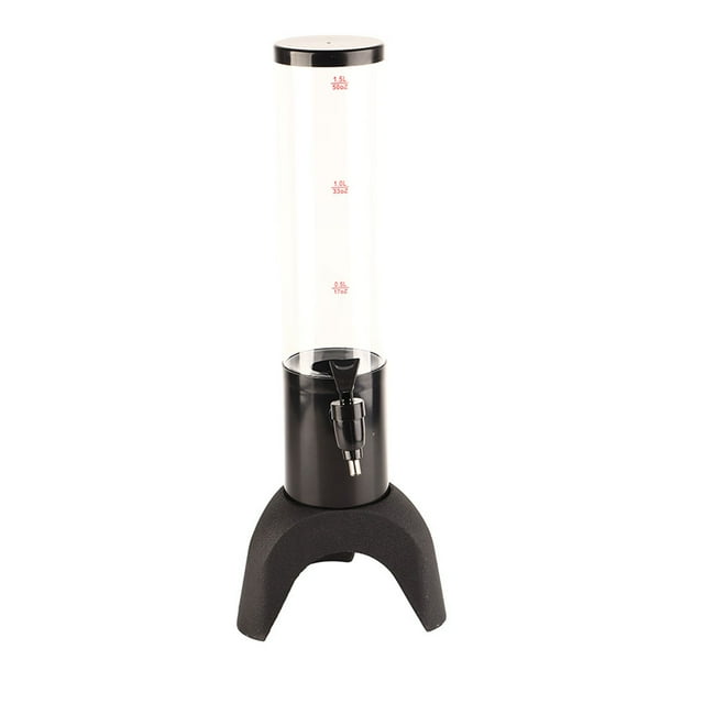 Dispensador de bebidas transparente de tres patas de 1,5 l para fiestas, hogar y bar.