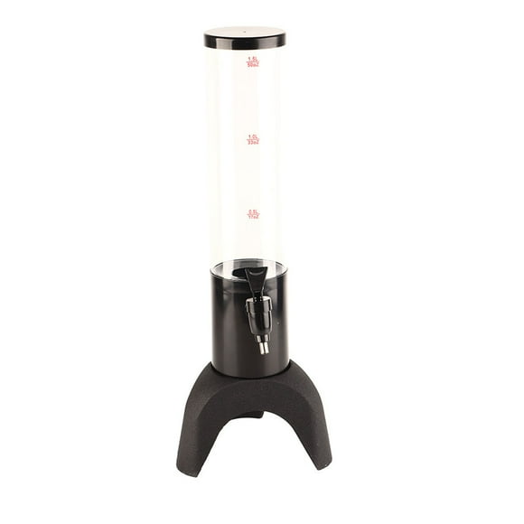 Dispensador de bebidas transparente de tres patas de 1,5 l para fiestas, hogar y bar.