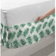 thumbnail image 2 of Green Bed Skirt, Watercolor Art Style Palm Leaves Tropical Nature Exotic Rainforest Foliage, Elastic Bedskirt Dust Ruffle Wrap Around for Bedding Decor, 4 Sizes, Forest Green White, by Ambesonne, 2 of 2