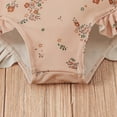 thumbnail image 7 of Girl's Rash Guard Swimming Suits Long Sleeve One Piece Toddler Baby Bathing Suit Ruffle Butt Tie Back Trendy Beachwear Beige, 6 Months, 7 of 7