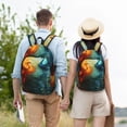 thumbnail image 6 of Naloa Canvas Backpack for Men Women Red And Blue Fire Peacock Print Rucksack Casual Travel Daypack Large and Small Durable College Tote Satchel Bookbag for Teens, 6 of 8