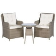 thumbnail image 1 of vidaXL 3 Piece Bistro Set with Cushions and Pillows Poly Rattan Brown, 1 of 6