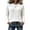White, variant on HAiming Fall Winter Sweaters for Women Long Sleeve Warm Scoop Neck Solid Color Casual Blouses Going out Undershirts