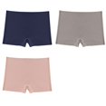 thumbnail image 1 of TrowBridge-bóxer sin costuras para mujer, lencería transpirable, cómoda, ropa interior de satén de seda, 3 piezas, 1 of 4