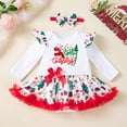 thumbnail image 4 of Enyan Baby Girls My First Christmas Outfit Newborn Infant 1st Xmas Princess Tutu Romper Dress + Headband 2Pcs Clothing Set, 4 of 4