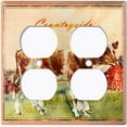 thumbnail image 3 of Metal Light Switch Plate Cover Cute Countryside Cow Animal Farm ANM002, 3 of 13
