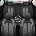 thumbnail image 6 of LAONNVIR Seat Covers for Cars Leather Waterproof Universal Fit for Ford Escape 2001-2024 (5 Seats,Black&Dark Grey), 6 of 8
