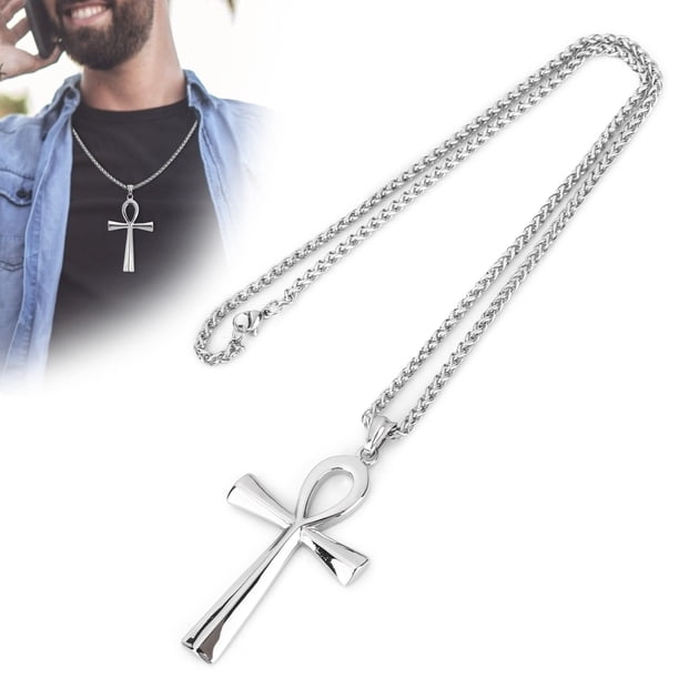 Collar de Acero inoxidable para hombre cadena exquisita colgante de moda accesorio regalo Bling Bling Color Acero