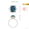 ANGARA Natural 6.51 ct London Blue Topaz and Diamond Ring in 14K White