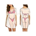thumbnail image 5 of Women Funny Bikini Print Tops Dress, Casual Short Sleeve Mini Dresses, 3D Bikinis Set Pattern Loose Fit Shirt Skirts Beachwear Bikini Cover Up Sleepwear Nightwear, 5 of 6