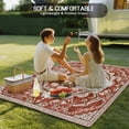 thumbnail image 4 of Red Boho Outdoor Rug 4x6 Ft - Reversible Patio Rug Outdoor Camping Rugs, Vintage Ethnic Tribe Abstract Art Washable Indoor Outdoor Area Rugs, Non-Slip Outdoor Carpet Runner for Deck/Porch, 4 of 8