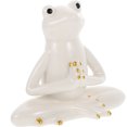 thumbnail image 2 of MasteelfCA Ceramic Tea Pet Adorable Yoga Frog-shape Tea Pet Ceramic Crafts Desktop Ornament, 2 of 9