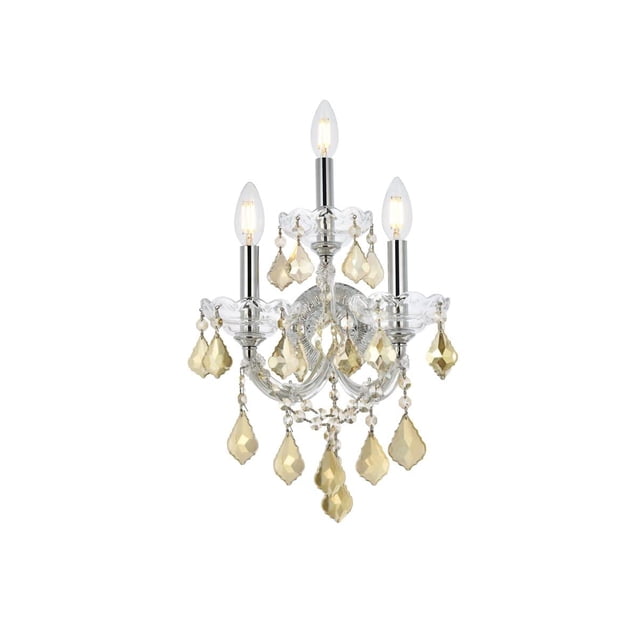 Elegant Lighting Maria Theresa 22" 3 Light Royal Crystal Wall Sconce