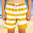 thumbnail image 2 of PRfgtbd Boys Swim Trunks Striped Print Beach Shorts Summer Swimming Pool Wear Kids Swimming Trunks With Compression Liner Bathing Suit Swimwear 13-14 Years, 2 of 3