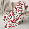 thumbnail image 3 of Rateoe Cherry_1 Pattern Flannel Throw Blanket, Ultra-soft Blanket for Bed, Couch, Car, Hypoallergenic Anti-pilling blanket-60"x50"(Vertical), 3 of 6