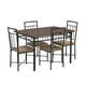 Mainstays Louise Traditional 5-Piece Wood & Metal Dining Set, Deep ...