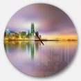 thumbnail image 1 of Designart 'Hong Kong Panorama at Twilight ' Industrial wall clock, 1 of 6
