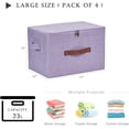thumbnail image 2 of 4 Pack Large Fabric Storage Bins with Zipper Lid and PU Leather Handles, 2 of 6