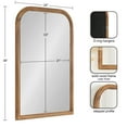 thumbnail image 2 of Kate and Laurel Glenby Transitional Arch Wall Mirror, 24 x 36, Rustic Brown, Wooden Farmhouse Arched Bathroom Mirror with Rounded and Stepped Frame Profile, 2 of 8