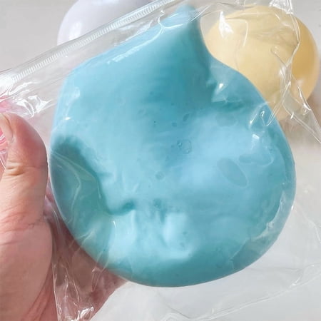 Big Blue Dough Ball - Ultra-Soft Slow Rising Jumbo Squishy Fluid Cheese Ball , Stress Relief Fidget Toy for Adults, Focus & Relaxation