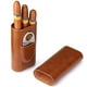 thumbnail image 1 of Estuche de cigarros de cuero con 3 dedos, humidificador de cigarros forrado de madera de cedro con tijeras de cigarros de acero inoxidable plateado Xemadio 2034218-1, 1 of 9