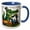 Blue/White, variant on 3drose, Funny Cute Colorful Alligator Playing with Model Train Set Gator, 15oz Mug