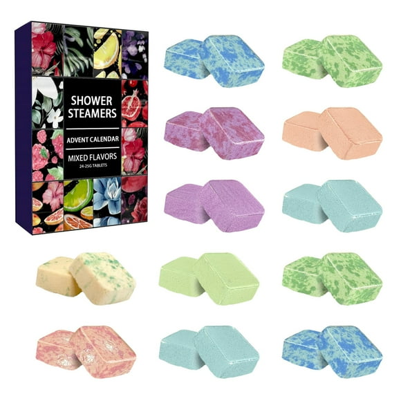 Christmas 2024 Christmas Holiday Advent Calendar Advent Calendar Shower Steamers Set Shower Steamers Aromatherapy SPA Kit