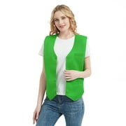 Toptie Waiter Uniform Unisex Button Vest For Supermarket Clerk & Volunteer-Green-US Size XL