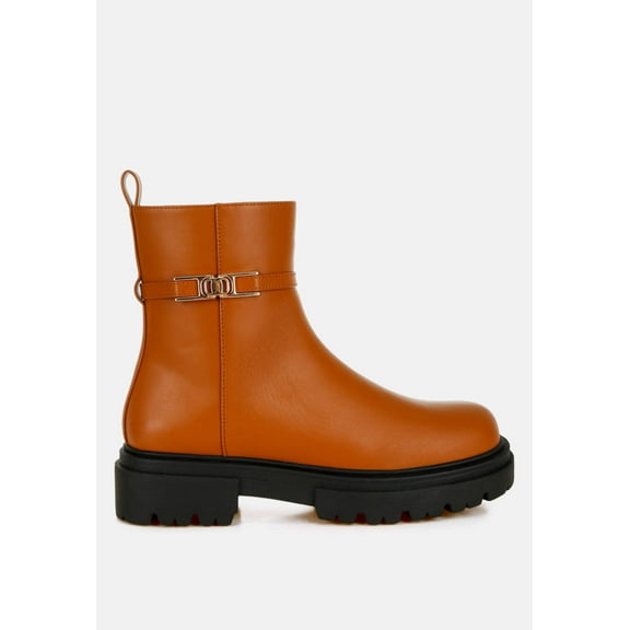 Corsac Buckle Belt Ankle Boots