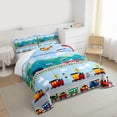 thumbnail image 3 of Manfei Kids Transportation Bedding Comforter Set 2pcs, Helicopter Truck Twin Comforter Sets, Cartoon Train Bedding Set, Breathable Home Decor, 3 of 8