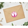 thumbnail image 4 of Darling Souvenir Round 45 Pcs Wedding Couple Save The Date Stickers Personalized Bride Groom Names And Date Envelope Seals - Fuchsia Pink, 4 of 7