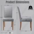 thumbnail image 4 of Snugway Handcraft Linen Solid Wood Parson Chair,Dining Chair,Set of 2,Gray, 4 of 10