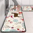 thumbnail image 2 of Kitchen Rugs Sets Of 2,Multicolor Christmas Deer Pattern Anti Fatigue Kitchen Mat Rugs Non Slip Washable,Decorative Kitchen Floor Mats for Kitchen,Sink,Laundry,17"x47"+17"x47", 2 of 5