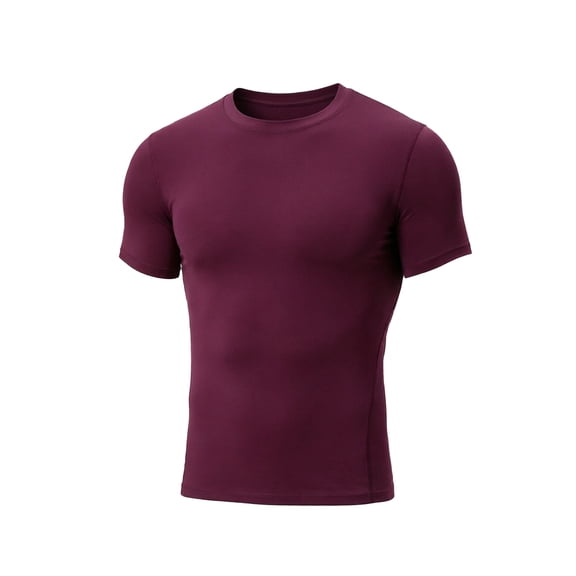 Zylarhe Mens Tshirts, Compression Workout Shirt For Wicking Athletic Top Gym Running Fitness Training Tee With Stretch And Breathable Big And Tall T Shirts for Men 3xlt Brick Red XL