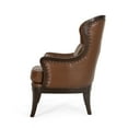 thumbnail image 6 of Noble House Hyrum Upholstered Accent Chair with Nailhead Trim, Cognac Brown and Dark Brown, 6 of 8