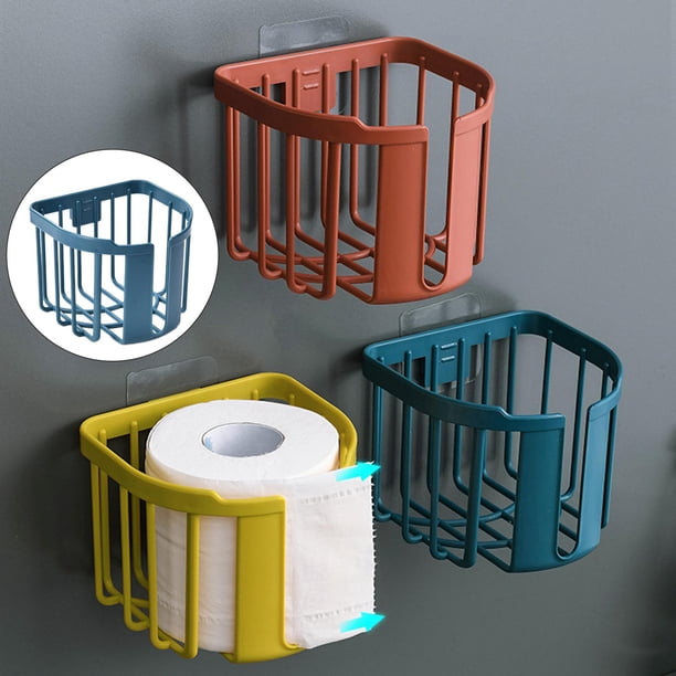 Soporte para Papel Higiénico Macarena Sin Taladrar Almacenami Azul