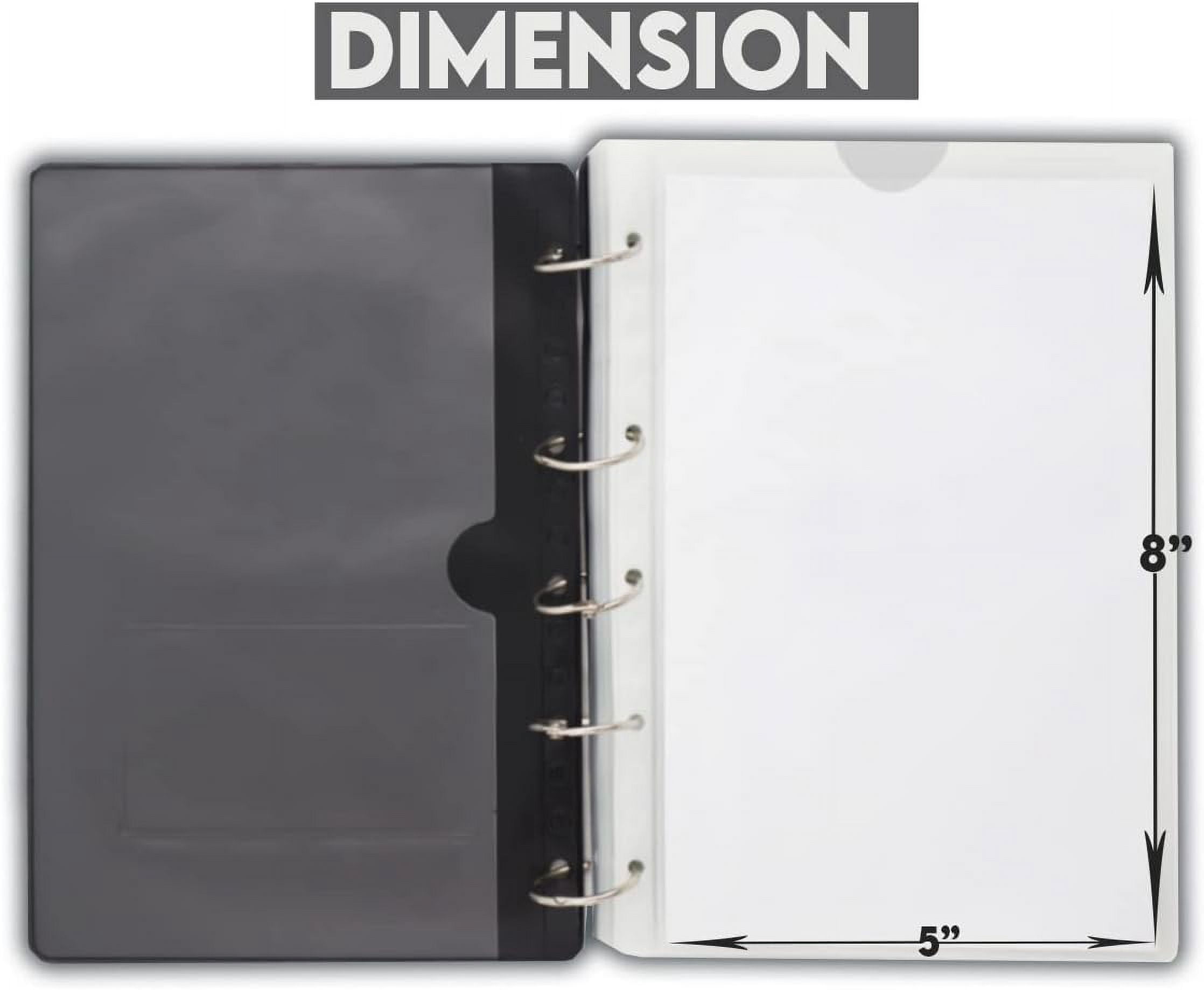 Flight Crew Checklist Binder (Maroon) with 5 Loose Leaf Rings - Includes 25 Sheet Protectors and Business Card Size Pocket ON Front Cover for Label, for 8" X 5" Paper