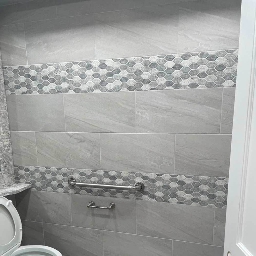 The Tile Life Recycled Serenity 4" x 4" Shades Matte Glass Mosaic Tile Sample, 1 Piece