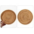 thumbnail image 4 of HAXMNOU Rustic Hand-Woven Round Rattan Ottoman Tray for Kitchen, Breakfast, and Coffee Table Use – Natural Round Serving Organizer, 4 of 8