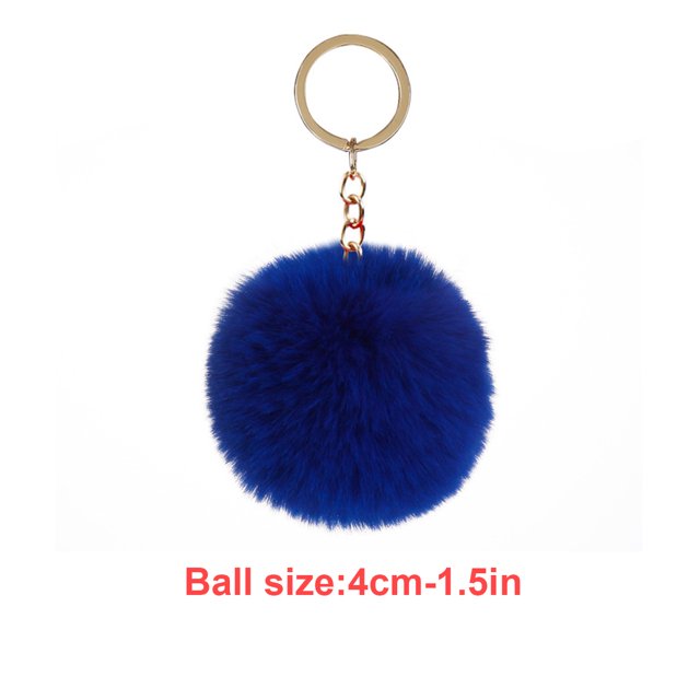 Yuarrent Llavero de bola peluda Llaveros portátiles Llaveros convenientes Mujeres para niños Adultos Estudiantes mayores Azul oscuro 4 cm Type3 NO3 Yuarrent HA059936-36