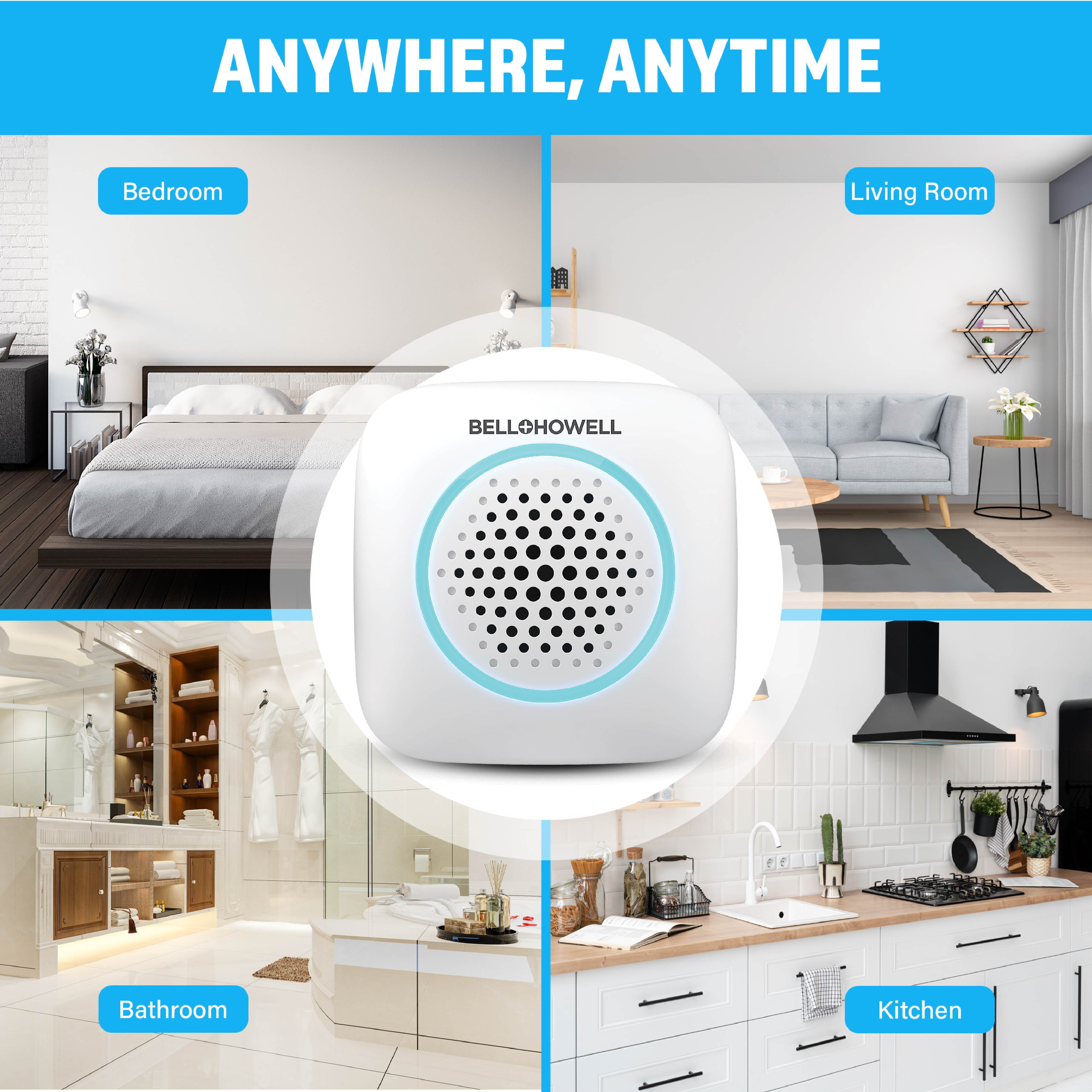 Bell+Howell Ultrasonic Pest Repeller Indoor, Pest Repellent Ultrasonic Plug In, Mouse Repellent Indoor, Rodent Repellent, Pest Repellent Family & Pet Safe, 4 Pack