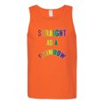 thumbnail image 2 of Straight as a Rainbow Humor LGBTQ Pride | Mens Irish Graphic Tank Top, Orange, 2XL, 2 of 3