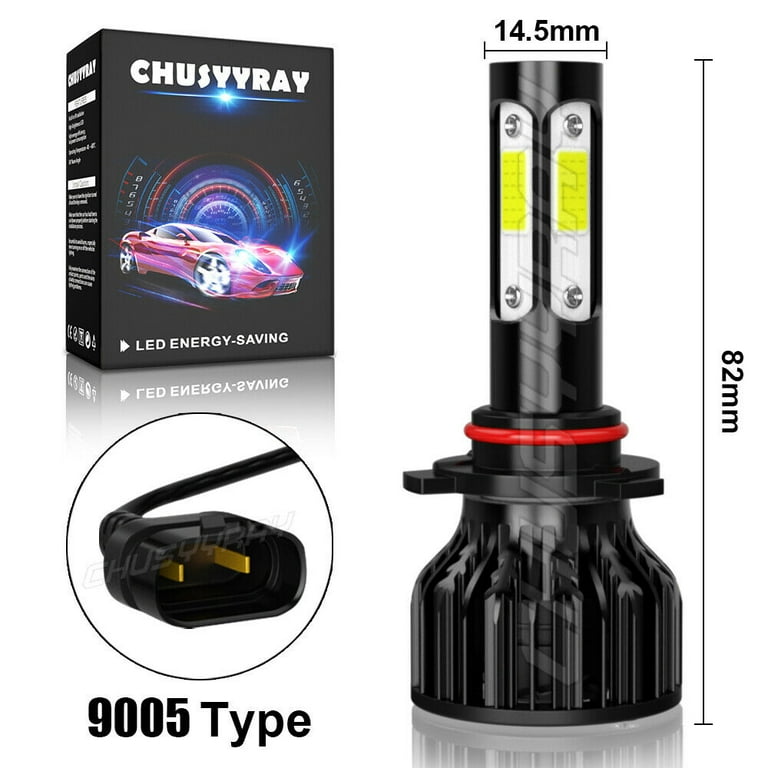 9005 LED Headlight Bulbs, 300% Brighter 18000LM High Low Beam LED  Headlights Conversion Kit, 6500K Cool White IP68 Waterproof, Pack of 2 