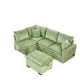 thumbnail image 4 of L-Shaped Pull Out Sofa Bed, 82.67" Convertible Sleeper Couch with a Storage Ottoman, 2 Pillows, 2 Power Sockets and 2 USB Ports, Sectional Sofa for Apartment/Dorm/Living Room, 4 of 9