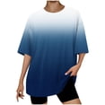 thumbnail image 1 of Dealovy T-Shirts Oversize pour Femmes Manches Courtes Col Rond Été Décontracté Dégradé Confortable, 1 of 4